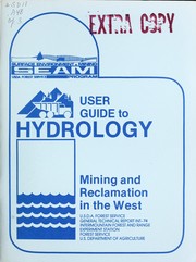 Cover of: User guide to hydrology: mining and reclamation in the West
