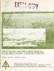 Cover of: Fire ecology and prescribed burning in the Great Plains: a research review