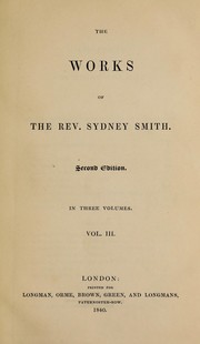 Cover of: The works of the Rev. Sydney Smith