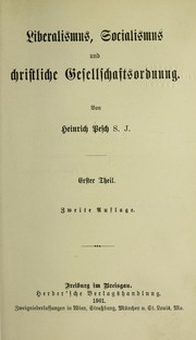 Cover of: Liberalismus, Socialismus und christliche Gesellschaftsordnung