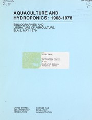 Cover of: Aquaculture and hydroponics, 1968-1978 by Charles N. Bebee