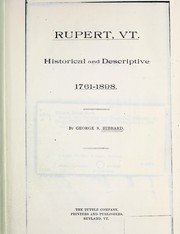 Cover of: Rupert, Vt: historical and descriptive, 1761-1898