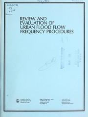 Cover of: Review and evaluation of urban flood flow frequency procedures