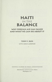 Haiti in the balance by Terry F. Buss