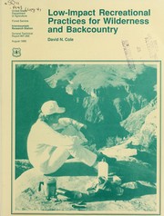 Cover of: Low-impact recreational practices for wilderness and backcountry