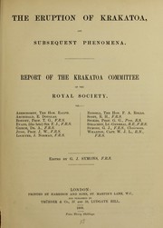 Cover of: The eruption of Krakatoa: and subsequent phenomena.