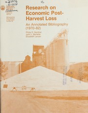 Cover of: Research on economic post-harvest loss by Philip D. Gardner