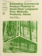 Cover of: Estimating commercial product potential in small-stem lodgepole pine by Joyce A Schlieter