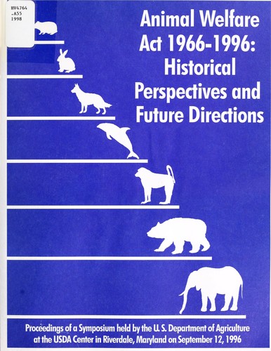 Animal Welfare Act 1966-1996 (1998 edition) | Open Library