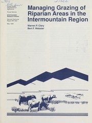 Cover of: Managing grazing of riparian areas in the Intermountain region