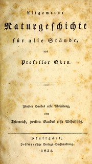 Cover of: Allgemeine Naturgeschichte für alle Stände