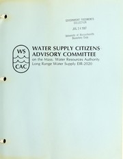 Cover of: [Long range water supply study, environmental impact report-2020, 1986: public comments]