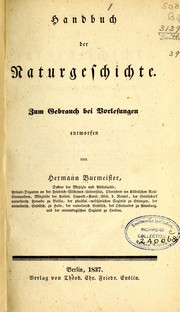 Cover of: Handbuch der naturgeschichte by Hermann Burmeister