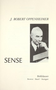 Cover of: Uncommon sense by J. Robert Oppenheimer