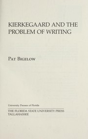 Cover of: Kierkegaard and the problem of writing