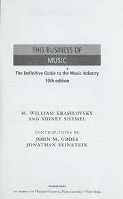 Cover of: This business of music by M. William Krasilovsky