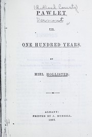 Pawlet for one hundred years by Hiel Hollister