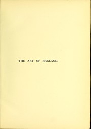 Cover of: The art of England: lectures given in Oxford