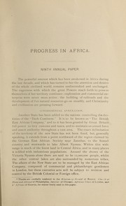 Cover of: Progress in Africa.
