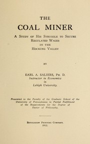 The coal miner by Earl Adolphus Saliers