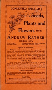 Cover of: Condensed price list of seeds, plants and flowers
