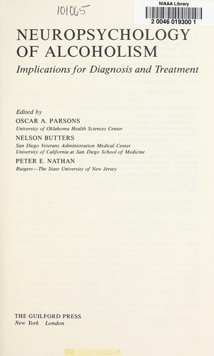 cover of Neuropsychology of alcoholism
