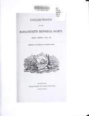 Cover of: Collections of the Massachusetts Historical Society: Sixth series