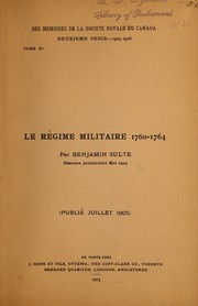 Cover of: Le régime militaire, 1760-1764