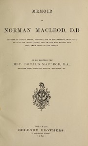 Memoir of Norman Macleod by MacLeod, Donald