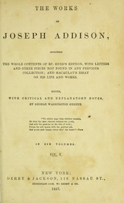 Cover of: The works of Joseph Addison