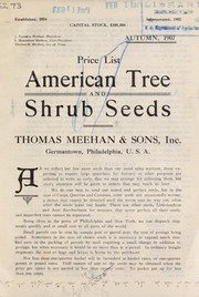 Cover of: Price list [of] american tree and shrub seeds: Autumn 1907