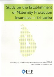 Cover of: Untitled: Study on the Establishment of Maternity Protection Insurance in Sri Lanka with Ravi P Rannan-Eliya and Others