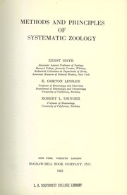 Cover of: Methods and principles of systematic zoology