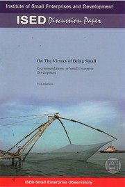 Cover of: On the Virtues of Being Small? Recommendations on Small Enterprise Development by 