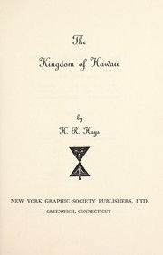 Cover of: The Kingdom of Hawaii
