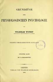 Cover of: Grundz©ơge der physiologischen Psychologie by Wilhelm Max Wundt