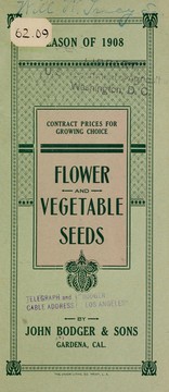 Cover of: Contract prices for growing choice flower and vegetable seeds