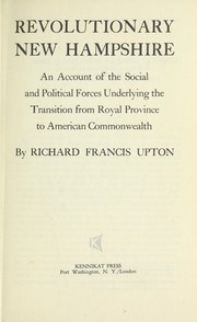 Cover of: Revolutionary New Hampshire by Richard F. Upton