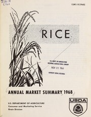 Cover of: Rice: annual market summary, 1968