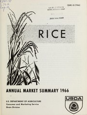 Cover of: Rice: annual market summary, 1966