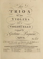Cover of: Six trios for two violins and a violoncello, opera IX
