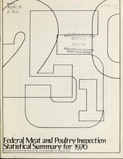 Cover of: Federal meat and poulty inspection statistical summary for 1970