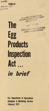 Cover of: The Egg Products Inspection Act in brief