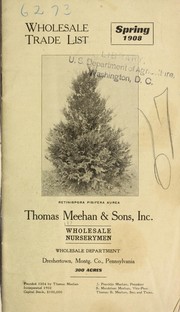 Cover of: Wholesale trade list: spring 1908