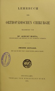 Cover of: Lehrbuch der orthop©Þdischen Chirurgie