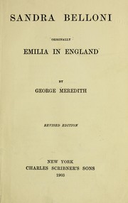 Cover of: Sandra Belloni: originally Emilia in England