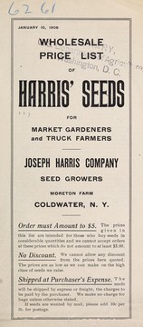 Cover of: Wholesale price list of Harris' seeds for market gardeners and truck farmers by Joseph Harris Company