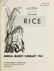 Cover of: Rice: annual market summary, 1965