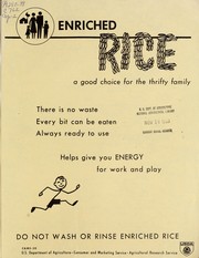 Cover of: Enriched rice: a good choice for the thrifty family