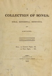 Cover of: A collection of songs, moral, sentimental, instructive, and amusing | Charles Hague